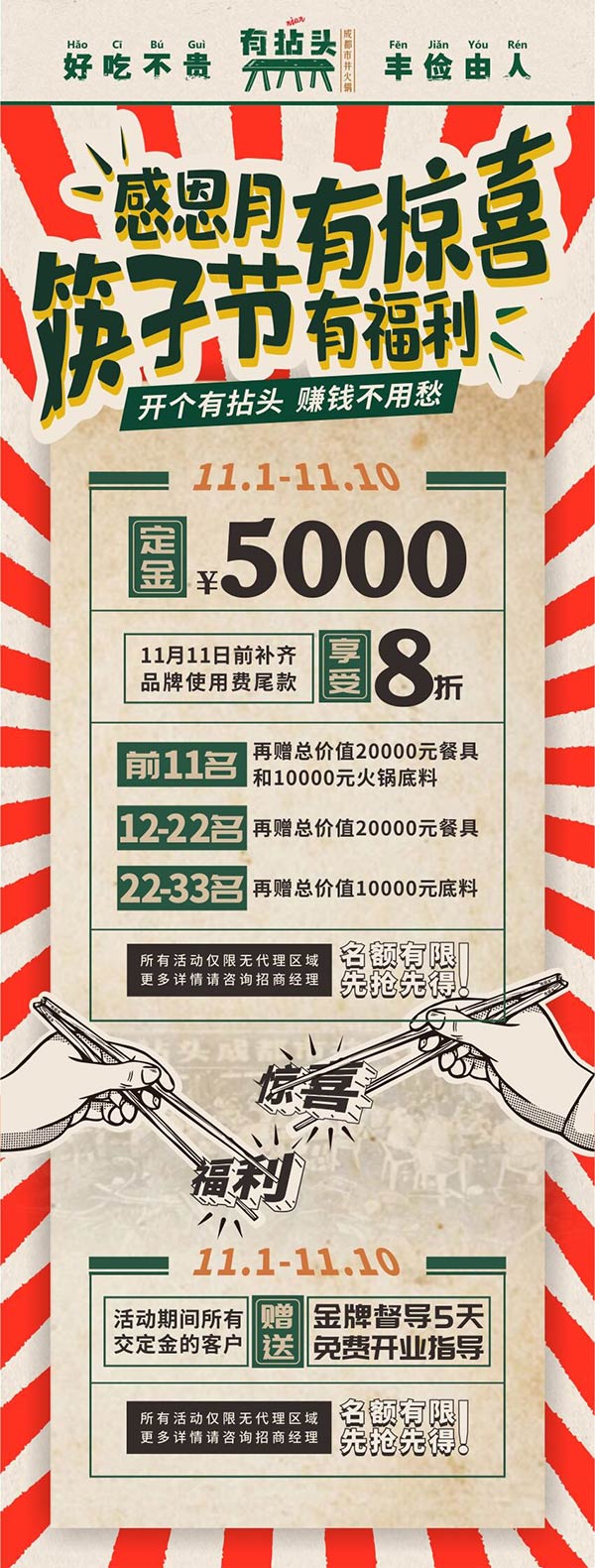 有拈頭市井火鍋，2019筷子節(jié)有福利