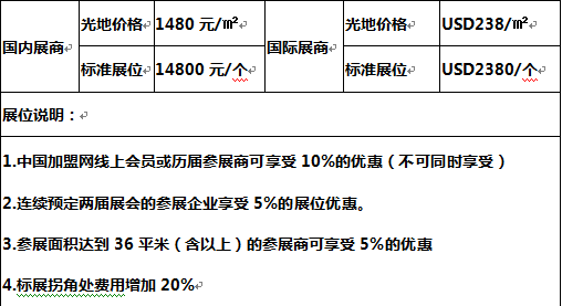 第12屆CAE中國(guó)加盟展(2018?上海站)展位價(jià)格 第12屆CAE中國(guó)加盟展(2018?上海站)展位價(jià)格